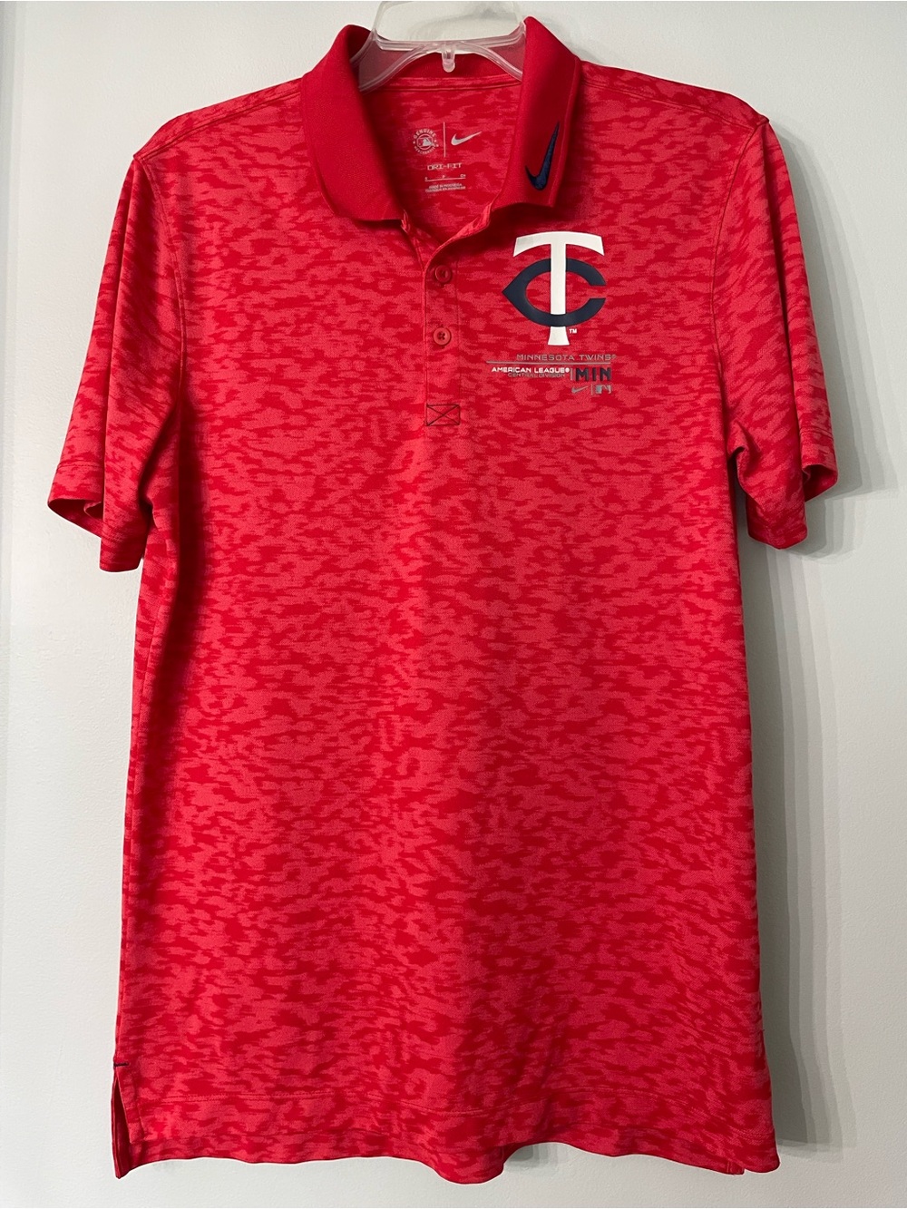 Nike Red Minnesota Twins Dri-FIT Polo with Navy Logo